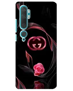 Чехол для Xiaomi Mi Note 10 с картинкой «Gucci — неоновая роза»