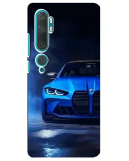Чехол для Xiaomi Mi Note 10 с картинкой «Голубая BMW M4»