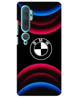 Чехол для Xiaomi Mi Note 10 с картинкой «Логотип BMW и неоновые дуги»