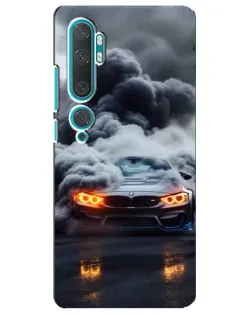 Чехол для Xiaomi Mi Note 10 с картинкой «BMW в дыму»