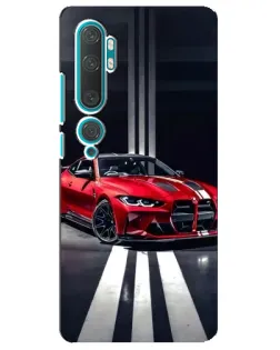 Чехол для Xiaomi Mi Note 10 с картинкой «Красная BMW на дороге»