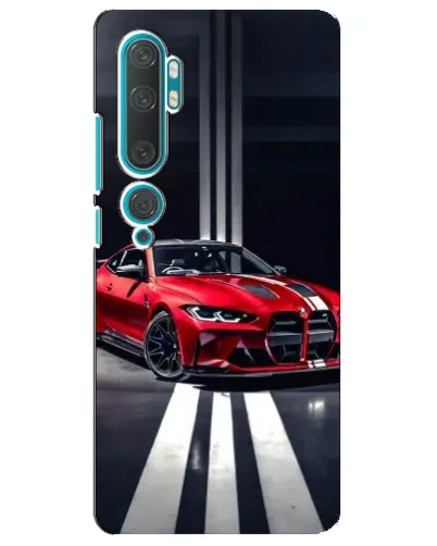 Чехол для Xiaomi Mi Note 10 с картинкой «Красная BMW на дороге»