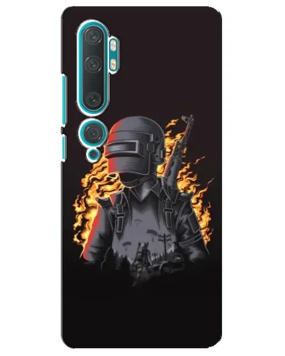 Чехол для Xiaomi Mi Note 10 с картинкой «PUBG — огненный силуэт» Чехол для Xiaomi Mi Note 10 с картинкой «PUBG — огненный силуэт»