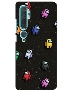 Чехол для Xiaomi Mi Note 10 с картинкой «Космический паттерн Among Us»
