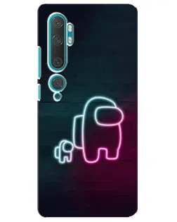 Чехол для Xiaomi Mi Note 10 с картинкой «Among Us неон-арт»
