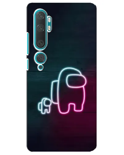 Чехол для Xiaomi Mi Note 10 с картинкой «Among Us неон-арт»