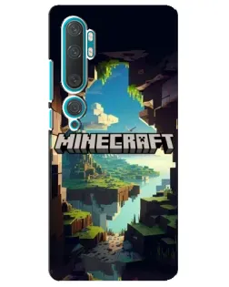 Чехол для Xiaomi Mi Note 10 с картинкой «Пещера Майнкрафт»