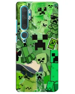 Чехол для Xiaomi Mi Note 10 с картинкой «Криперы Minecraft»