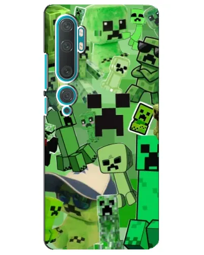 Чехол для Xiaomi Mi Note 10 с картинкой «Криперы Minecraft» Чехол для Xiaomi Mi Note 10 с картинкой «Криперы Minecraft»