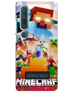 Чехол для Xiaomi Mi Note 10 с картинкой «Minecraft герои игры»