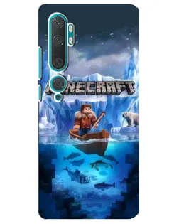 Чехол для Xiaomi Mi Note 10 с картинкой «Minecraft ледяной мир»