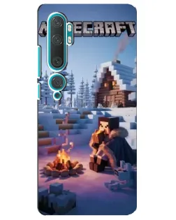 Чехол для Xiaomi Mi Note 10 с картинкой «Зимний Minecraft»