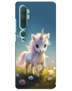 Чехол для Xiaomi Mi Note 10 с картинкой «Единорог на поляне»