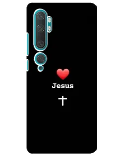 Чехол для Xiaomi Mi Note 10 с картинкой «Сердце - Jesus»