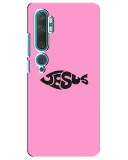Чехол для Xiaomi Mi Note 10 с картинкой «Розовый символ  Jesus»