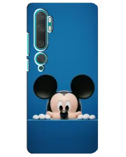 Чехол для Xiaomi Mi Note 10 с картинкой «Микки выглядывает»