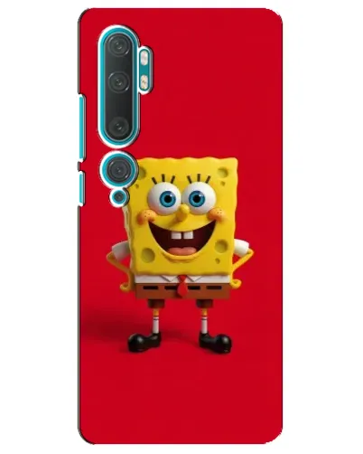 Чехол для Xiaomi Mi Note 10 с картинкой «Спанч Боб на красном»