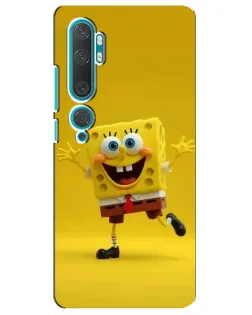 Чехол для Xiaomi Mi Note 10 с картинкой «Позитивный Губка Боб»