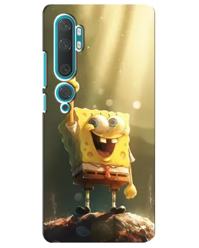Чехол для Xiaomi Mi Note 10 с картинкой «Сияющий Спанч Боб»