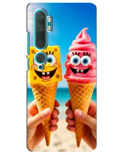Чехол для Xiaomi Mi Note 10 с картинкой «Спанч Боб мороженое»