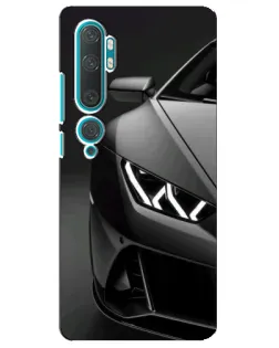 Чехол для Xiaomi Mi Note 10 с картинкой «Lamborghini фары детализация»