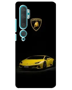 Чехол для Xiaomi Mi Note 10 с картинкой «Lamborghini желтый акцент»