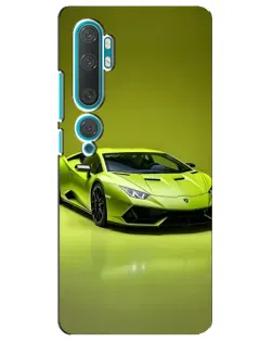 Чехол для Xiaomi Mi Note 10 с картинкой «Салатовый Lamborghini Huracan»