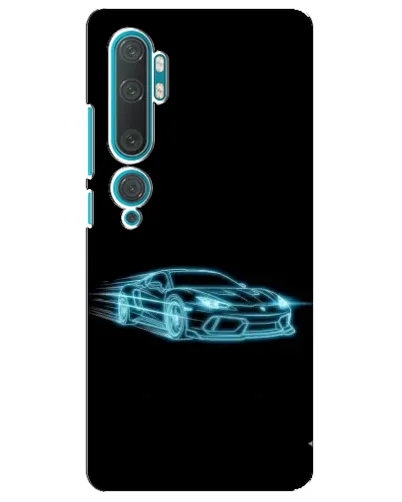 Чехол для Xiaomi Mi Note 10 с картинкой «Неоновый контур Lamborghini»