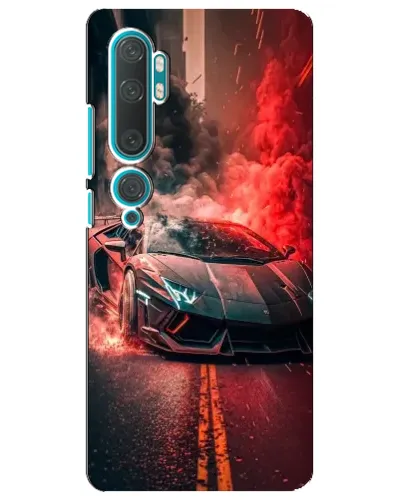 Чехол для Xiaomi Mi Note 10 с картинкой «Lamborghini красный дым»