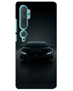 Чехол для Xiaomi Mi Note 10 с картинкой «Черный Lamborghini Aventador»