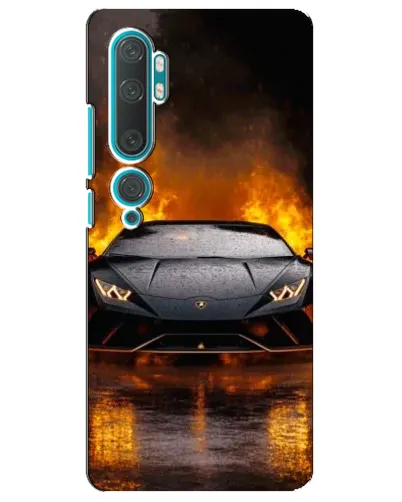 Чехол для Xiaomi Mi Note 10 с картинкой «Lamborghini в огне»