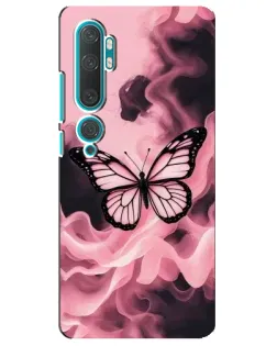 Чехол для Xiaomi Mi Note 10 с картинкой «Бабочка в дыму»