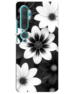 Чохол для Xiaomi Mi Note 10 з картинкою «Монохромні айстри»