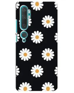 Чохол для Xiaomi Mi Note 10 з картинкою «Ромашки на чорному»