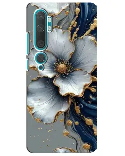 Чохол для Xiaomi Mi Note 10 з картинкою «Біла квітка та золотий флюїд»