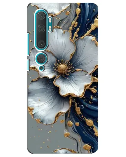 Чохол для Xiaomi Mi Note 10 з картинкою «Біла квітка та золотий флюїд» Чохол для Xiaomi Mi Note 10 з картинкою «Біла квітка та золотий флюїд»