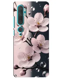 Чохол для Xiaomi Mi Note 10 з картинкою «Ніжня сакура та краплі»