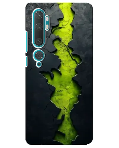 Чехол для Xiaomi Mi Note 10 с картинкой «Салатовый разлом скалы»