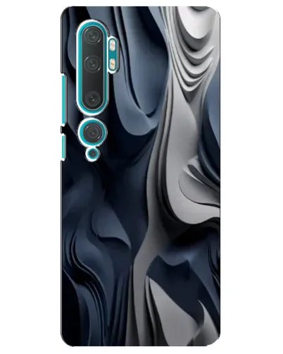 Чехол для Xiaomi Mi Note 10 с картинкой «Объемные синие складки»