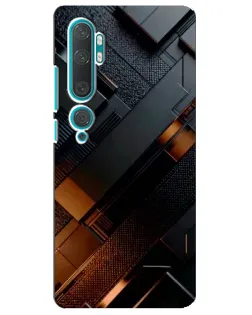 Чехол для Xiaomi Mi Note 10 с картинкой «Черные геометрические блоки»