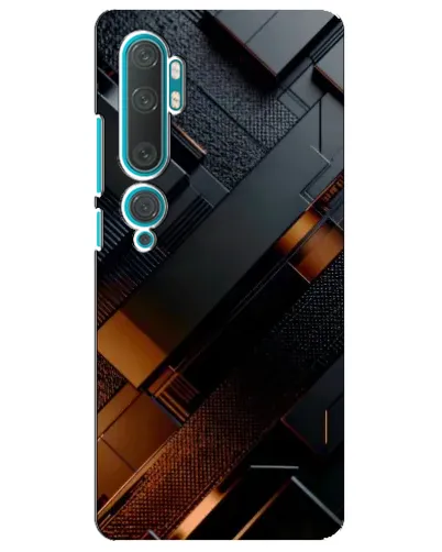 Чехол для Xiaomi Mi Note 10 с картинкой «Черные геометрические блоки»