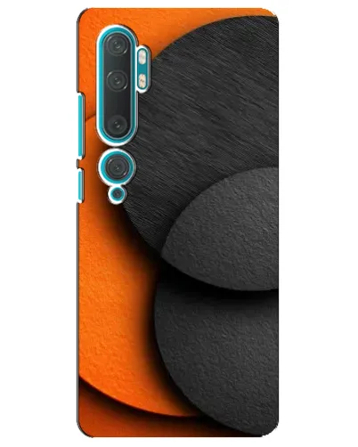 Чехол для Xiaomi Mi Note 10 с картинкой «Геометрия оранжевых кругов»