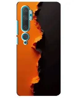 Чехол для Xiaomi Mi Note 10 с картинкой «Оранжевый разлом»