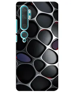 Чехол для Xiaomi Mi Note 10 с картинкой «Объемная темная решетка»