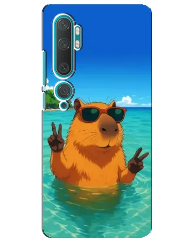 Чехол для Xiaomi Mi Note 10 с картинкой «Морская капибара»