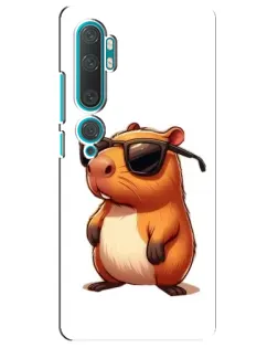 Чехол для Xiaomi Mi Note 10 с картинкой «Капибара в очках»
