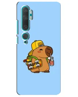 Чехол для Xiaomi Mi Note 10 с картинкой «Капибара на скейте»