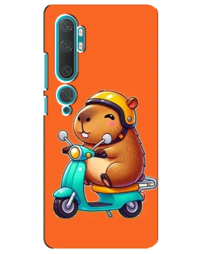 Чехол для Xiaomi Mi Note 10 с картинкой «Капибара на скутере»