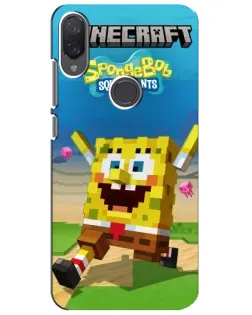 Чехол для Xiaomi Mi Play с картинкой «Губка Боб Minecraft»