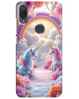 Чехол для Xiaomi Mi Play с картинкой «Радуга и единороги»